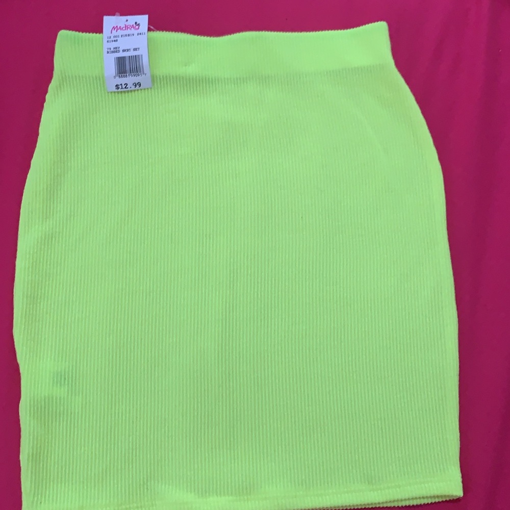 Neon green skirt